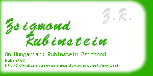 zsigmond rubinstein business card